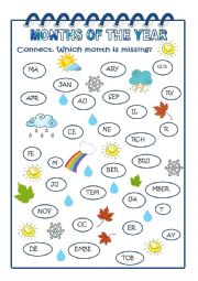 English Worksheet: Months of the Year