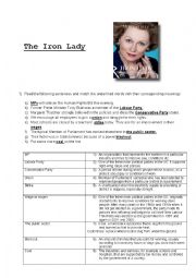 English Worksheet: The Iron Lady