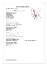 English Worksheet: Easter song : Here comes Peter Cottontail