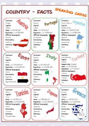 English Worksheet: Country-Facts Speaking Cards 3/3