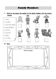 English Worksheet: Family Members exercise