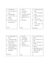 English Worksheet: 6 clues game