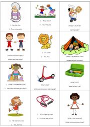 English Worksheet: question answer game cards set 3