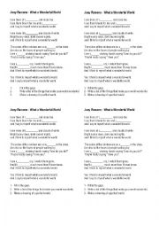 English Worksheet: Joey Ramone - What a Wonderful World