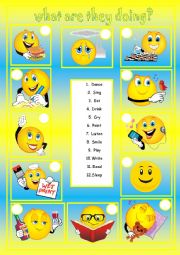 English Worksheet: what are they doing?