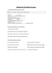 English Worksheet: Boulevard of broken dreams