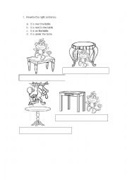 English Worksheet: prepositions of place