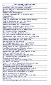 English Worksheet: SONG - LOVE STORY