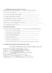 simple past worksheet