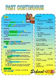 Past Continuous-form, use, spelling and exercise