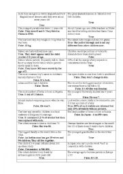 English Worksheet: True/false game about children/childhood