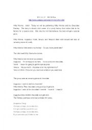 English Worksheet: Willy Wonka Play