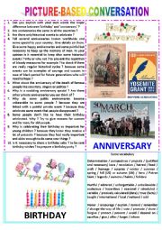 Picture-based conversation : topic 79 - birthday vs anniversary