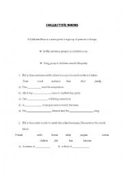 English Worksheet: Collective Nouns