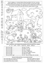 English Worksheet: Easter eggs hunt