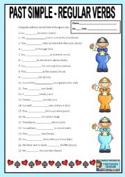 English Worksheet: PAST SIMPLE - REGULAR VERBS