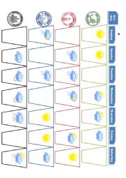 English Worksheet: Fill in the gaps- Weather forecast (2 sets)