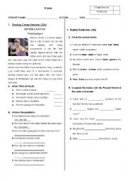 English Worksheet: A tennis player