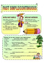 English Worksheet: Past Simple/Continuous-spelling rules and exercises
