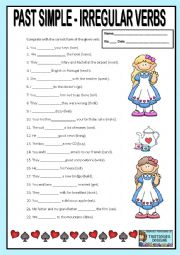 English Worksheet: PAST SIMPLE - IRREGULAR VERBS