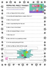 English Worksheet: Peppa Pig: Polly Parrot