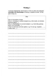 English Worksheet: writing tasks