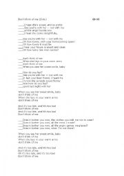 English Worksheet: Song Dont Think of Me - Dido