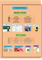 Troublesome verbs (Let leave/can may/ sit set/ teach learn)