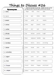 English Worksheet: Synonyms