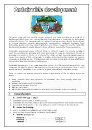 English Worksheet: Sustainable development