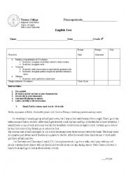 English Worksheet: Test Present simple and Present progressive