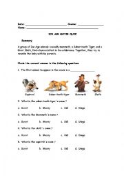 English Worksheet: Ice Age