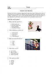English Worksheet: Mickey and the Seal