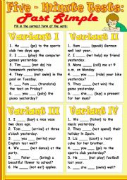 Five-Minute Tests: Past Simple