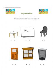 My Classroom   starting word letter