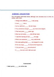 English Worksheet: Conjunctions