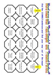 Present Perfect - Past Simple Maze