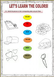 English Worksheet: COLORS FOR KIDS - PART 1