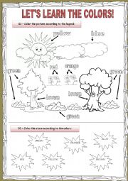 English Worksheet: COLORS FOR KIDS - PART 2