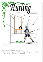 English Worksheet: an irish sport HURLING