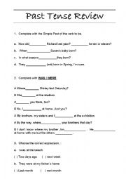 English Worksheet: Past Tense