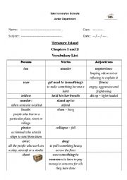 English Worksheet: Treasure Island - Chapters 1 and 2 Vocab and Questions