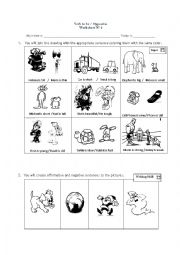 English Worksheet: Verb to be / Opposites