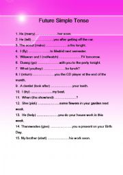 English Worksheet: future