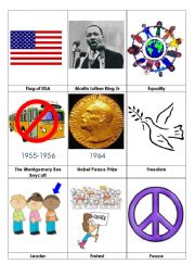 English Worksheet: Martin Luther King Jr vocabulary list