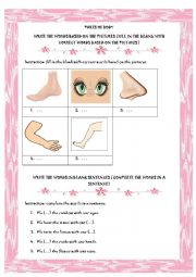 English Worksheet: parts of body