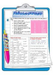 English Worksheet: Reflexive pronouns