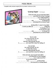 English Worksheet: Song: present simple and continuous