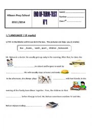 English Worksheet: End of term test 2