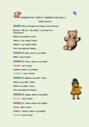 English Worksheet: WHERES MY TEDDY?, WHERES MY DOLL?